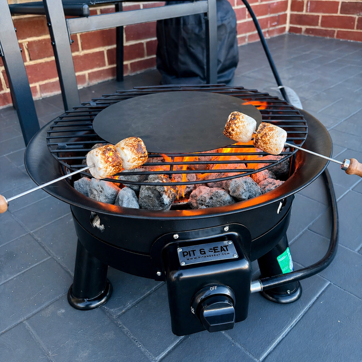 Pit & Seat Portable Gas BBQ FLAME