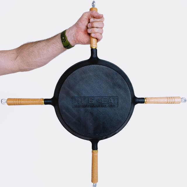 Korean BBQ Cast Iron Cooking Pan (4-Handle Design) COMING SOON!