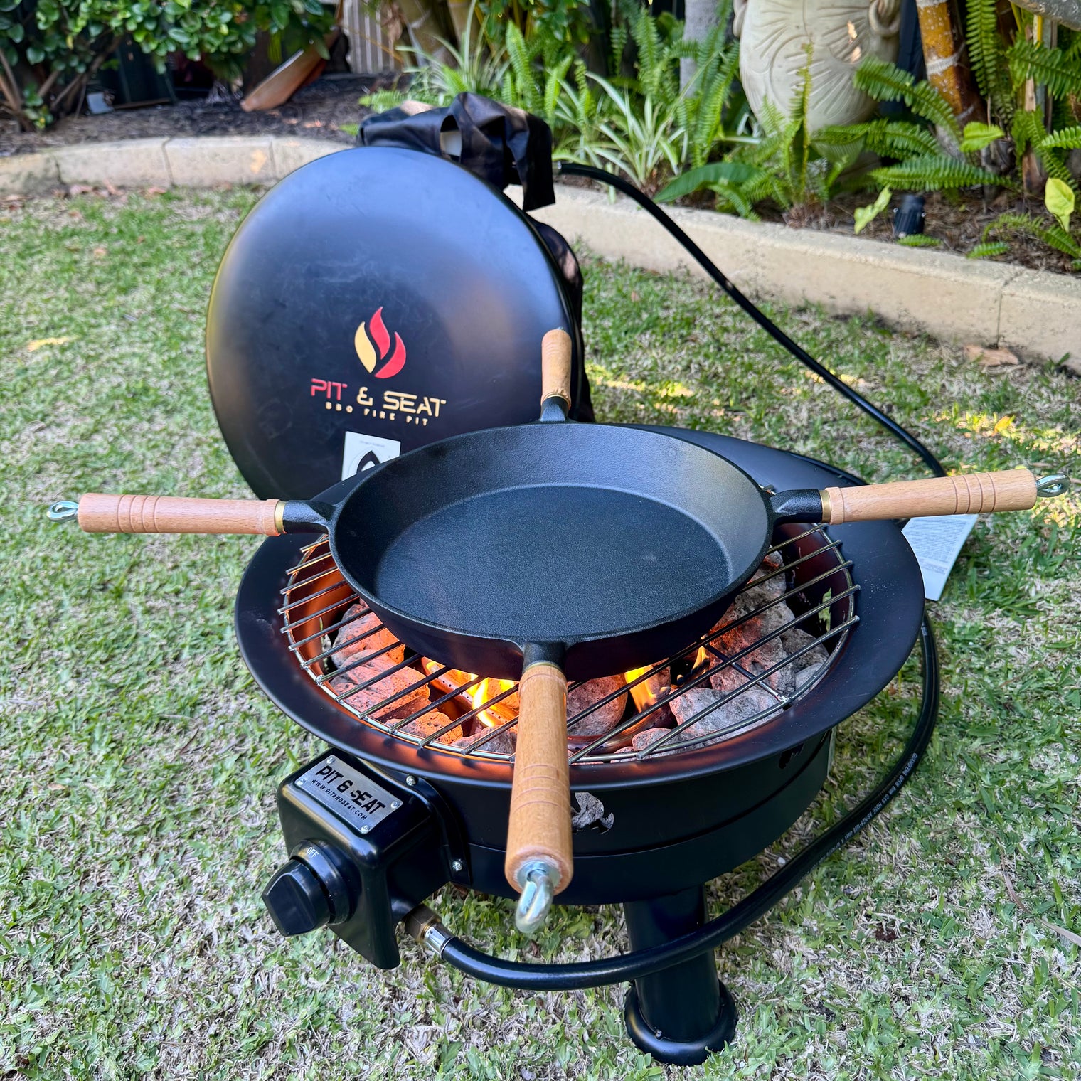 Pit & Seat - 4 Handle Korean BBQ Cast Iron Cooking Pan - COMING IN JUNE 2026.