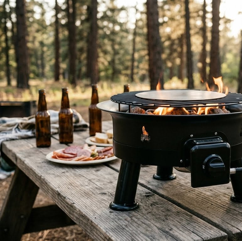 Pit & Seat Portable Gas BBQ FLAME