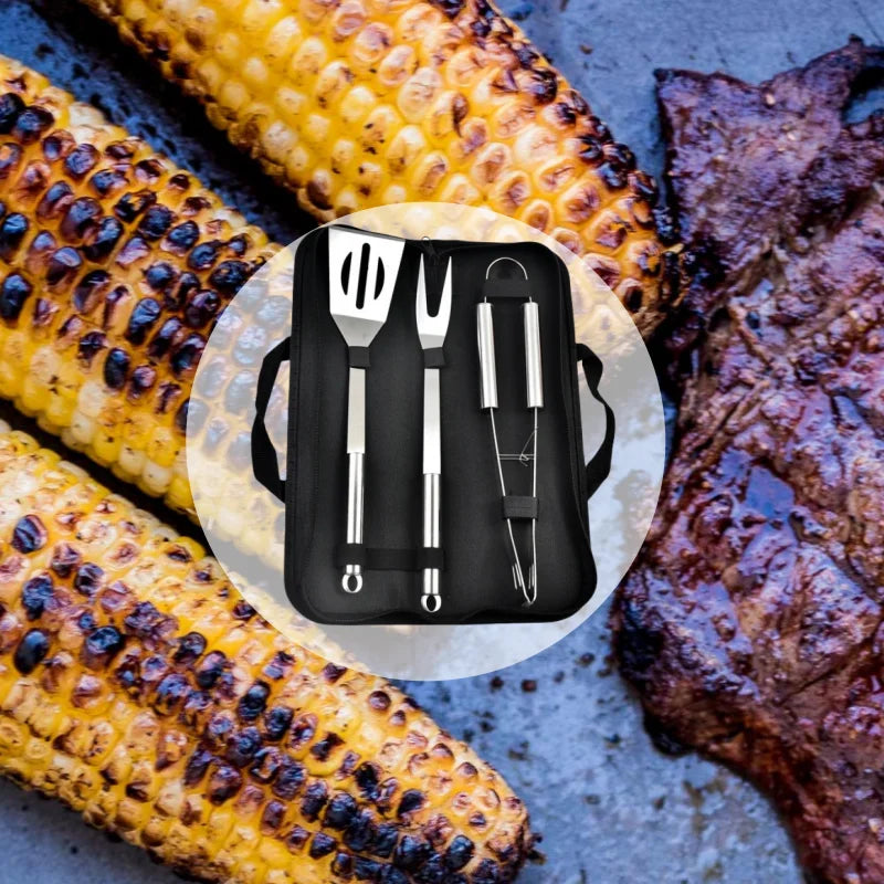 NNEOBA Stainless Steel BBQ Tools Set Silver