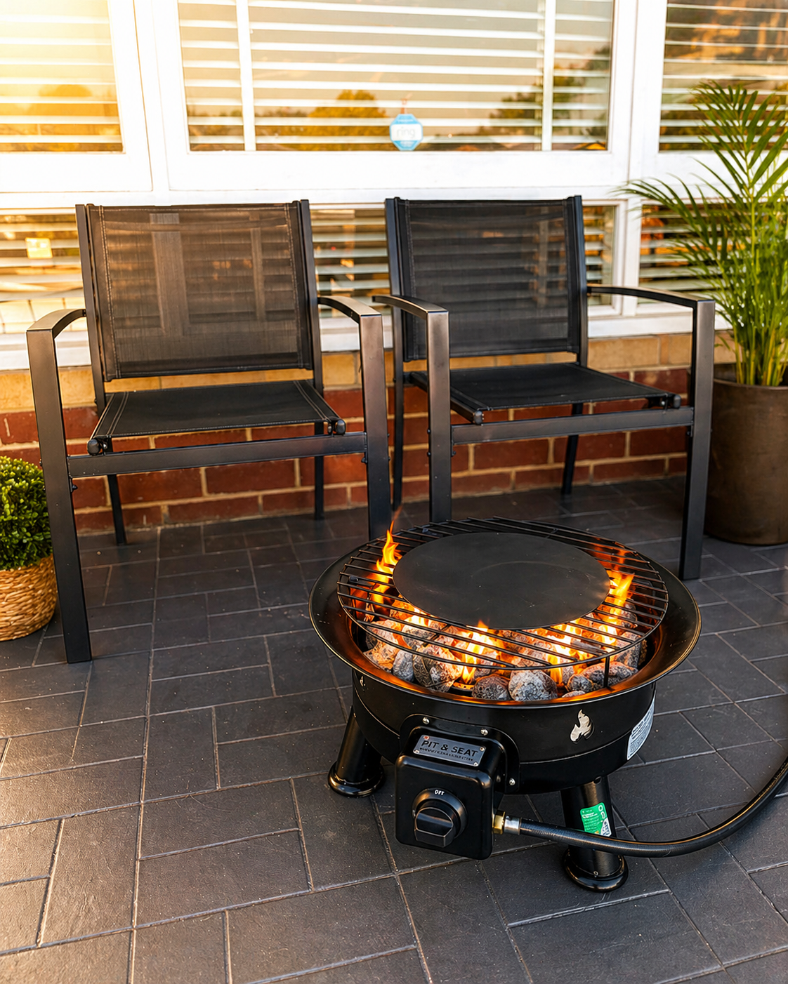 Pit & Seat Portable Gas BBQ FLAME