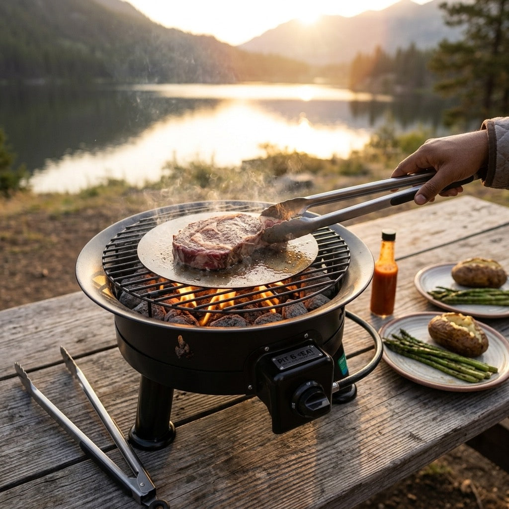 Pit & Seat Portable Gas BBQ FLAME
